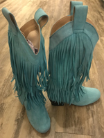 Turquoise Fringe Boot