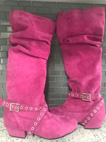 Pink Rouched Boot